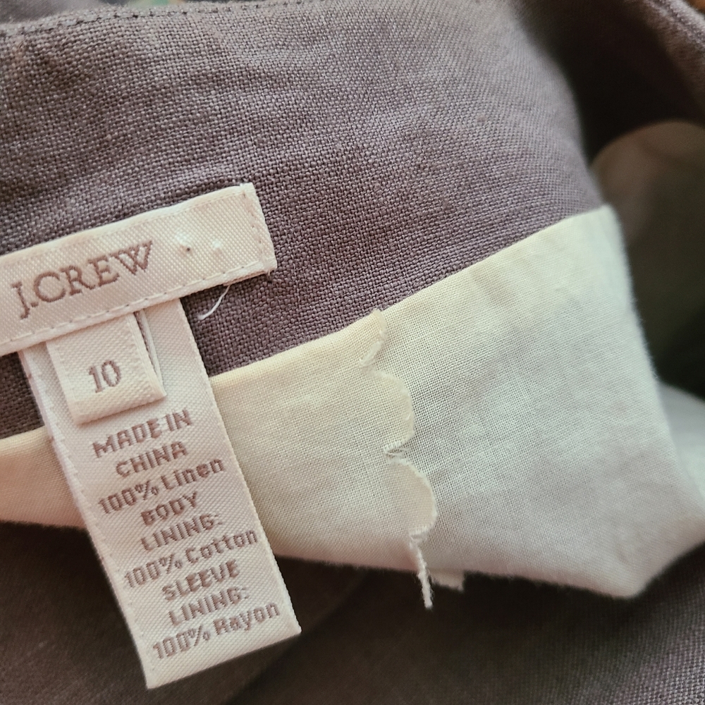 J. Crew Tailored Maybelle  Linen Jacket Size 10 - Picture 5 of 6